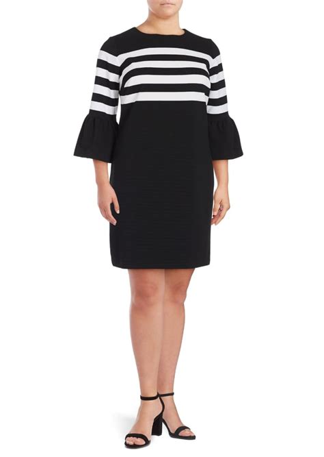 michael michael kors stripe bell sleeve dress